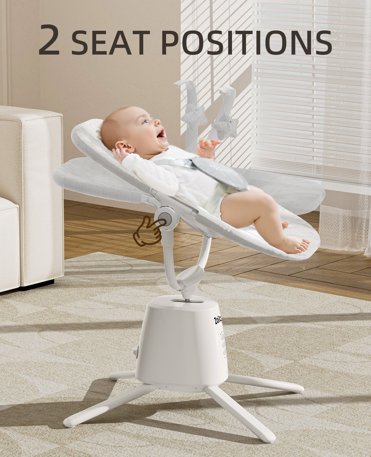 Zoicay Portable Baby Swing - S3000 White