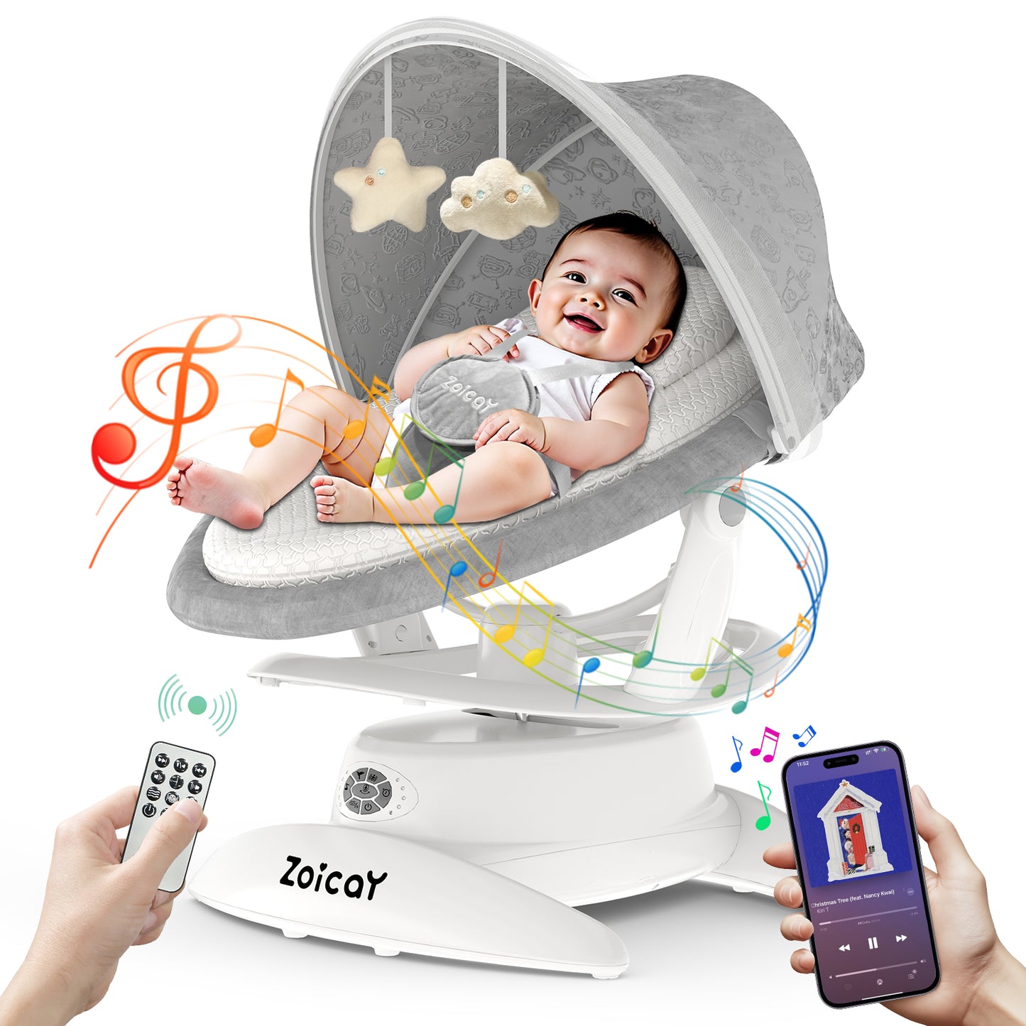 Zoicay 3-in-1 Baby Swing TY666B-White