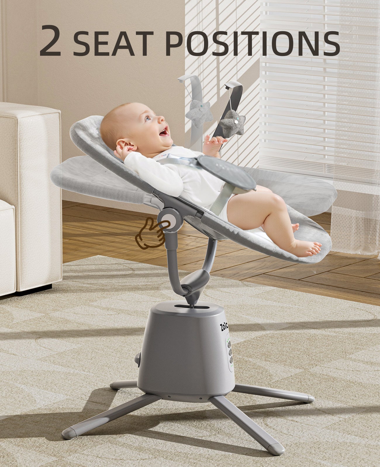 Zoicay Portable Baby Swing - S3000 Gray