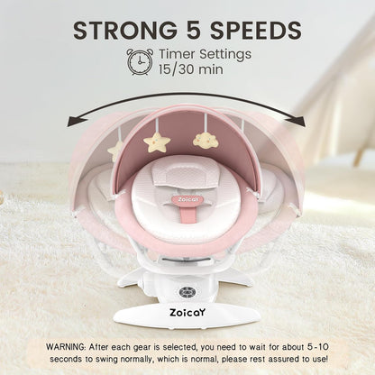 Zoicay 3-in-1 Baby Swing TY666B-Pink