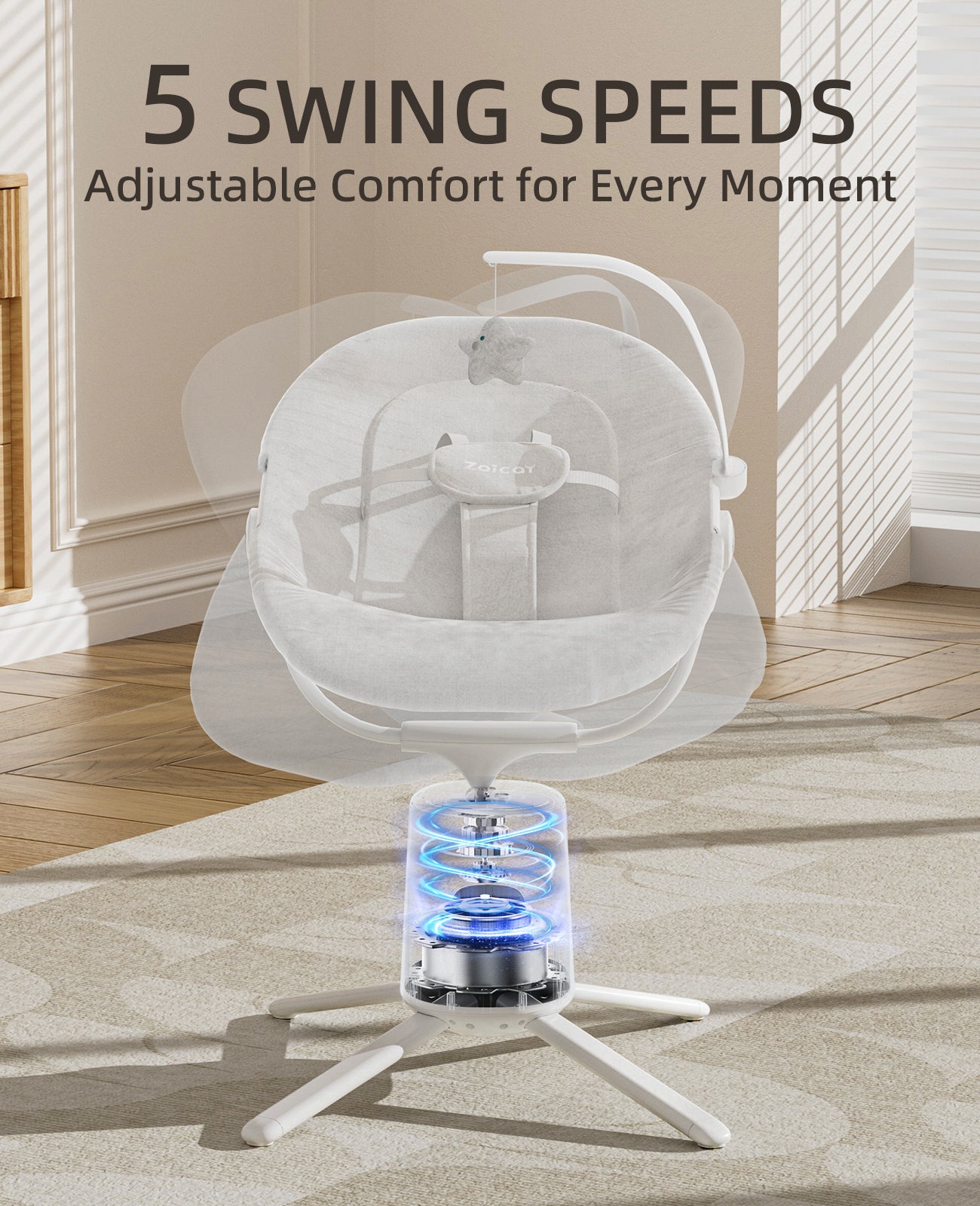 Zoicay Portable Baby Swing - S3000 White